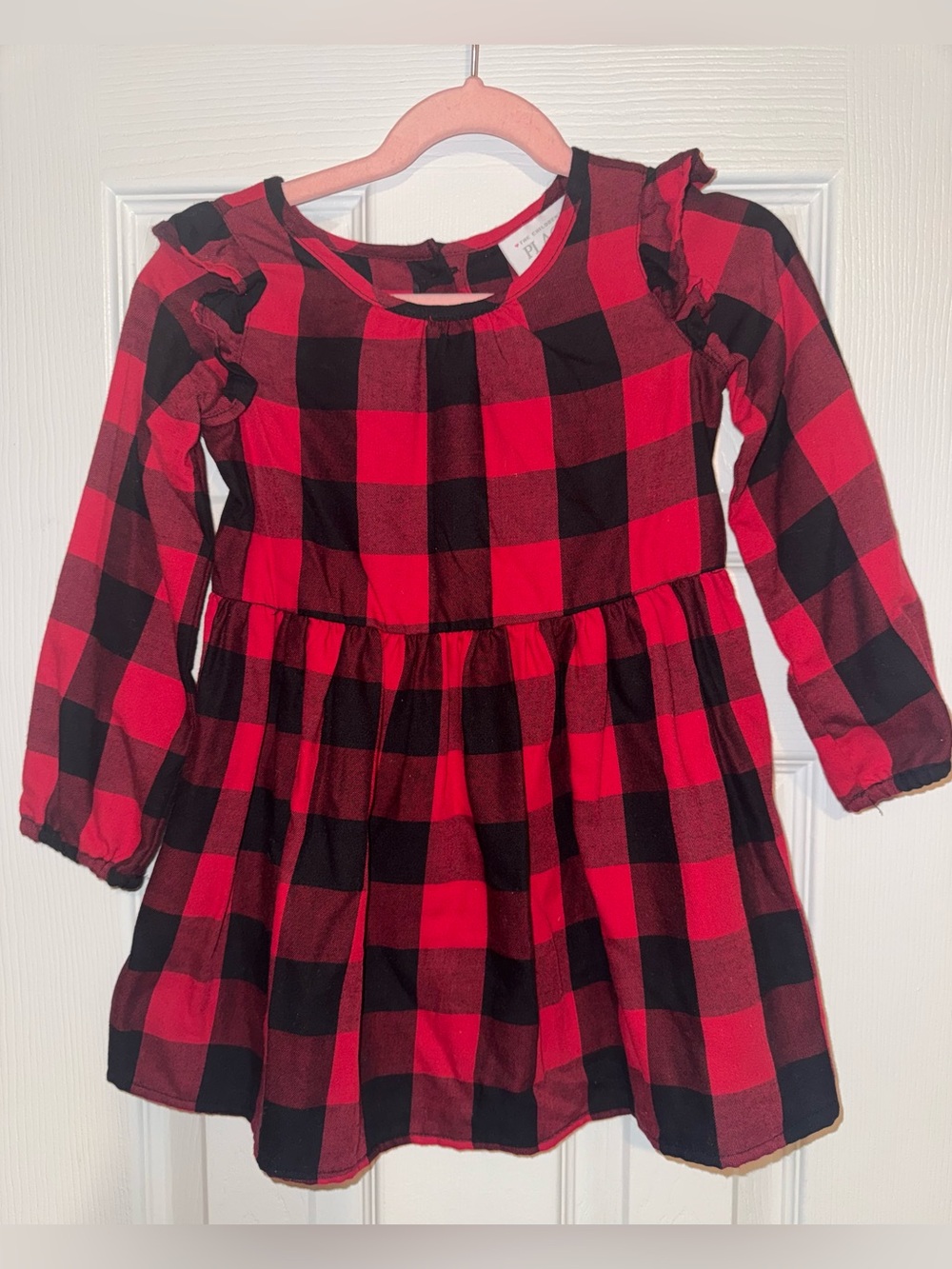 Red & Black Buffalo Plaid Girls' Dress